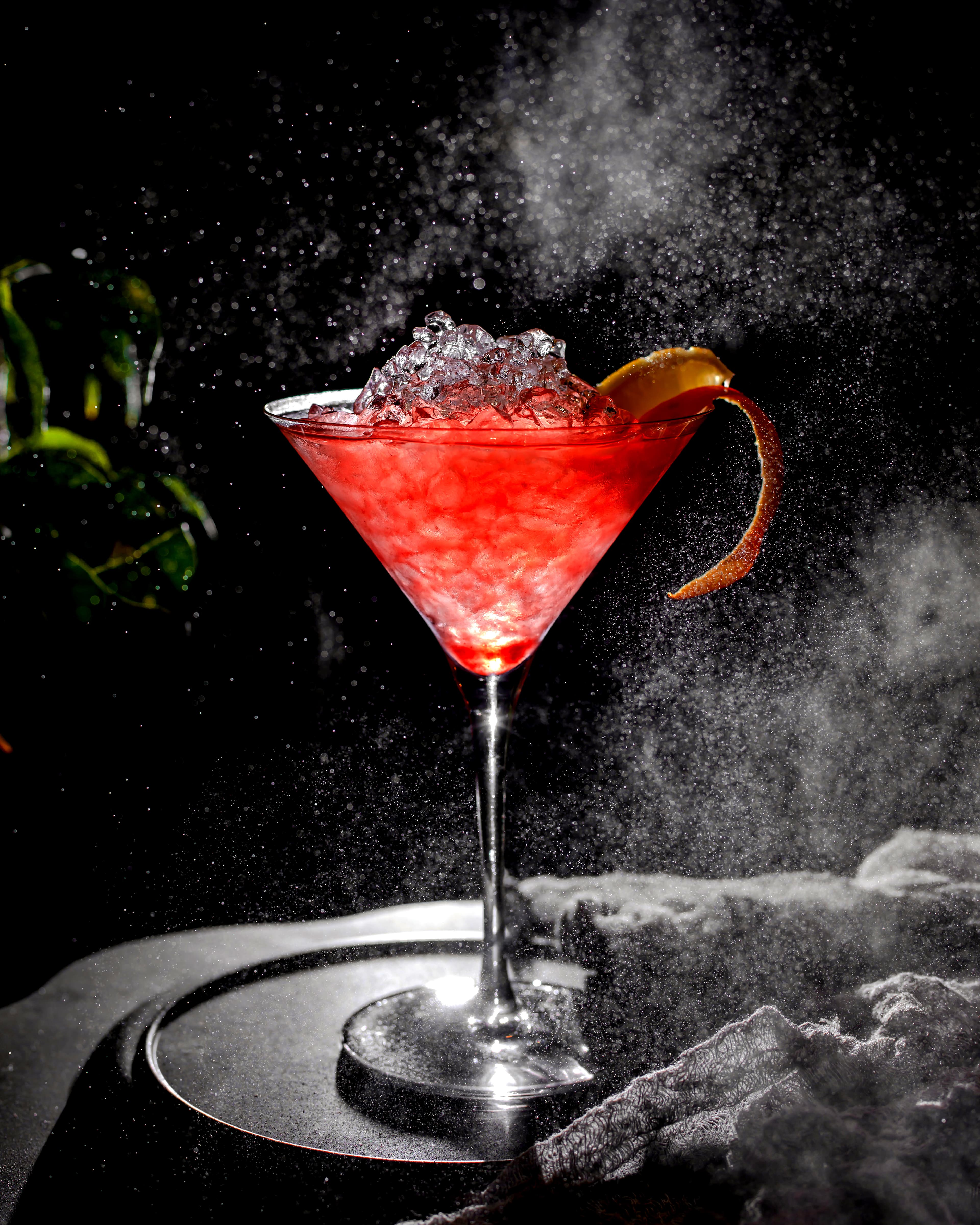 Craft cocktail with garnish